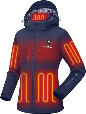 Venustas 12V Lightweight Heated Jacket for Women with Battery, Versatile Softshell Heated Coat, Slim Fit Heated Clothing