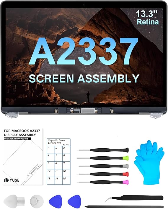 Replacement Screen 13.3" for MacBook Air 13-inch A2337 M1 2020 Year (Model: EMC 3598 MGN93 MGNA3 MGND3 MGNE3 MGN63 MGN73) Full LCD Screen Display Assembly (Rose Gold)