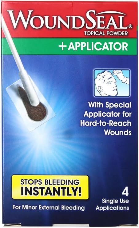 Topical Powder + Applicator for Minor External Bleeding, 4 Single Use Applications