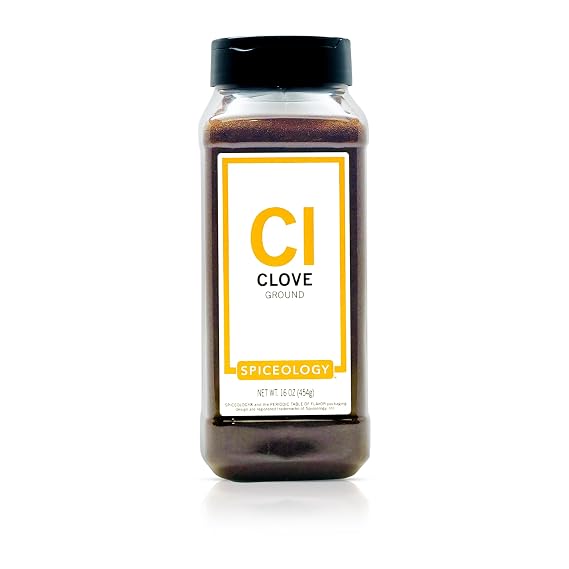 Spiceology Ground Clove Spice Fresh-Ground Whole Cloves for Baking, Pumpkin Pie, Chai, Curries, Marinades, Mulling Spices & Cocktails Chef-Trusted Clove Powder 16 oz
