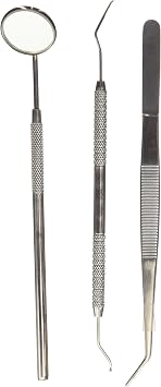 3pcs Basic Dental Instruments Set Mirror Explorer C. Plier