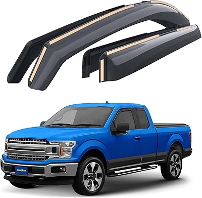 Goodyear Shatterproof in-Channel Window Deflectors for Ford F150 2015-2020 SuperCab fit for Ford F250-F550 17-25 Rain Guards,Window Visors for Cars,Vent Deflector, Car Accessories, 4pcs - GY003419LP
