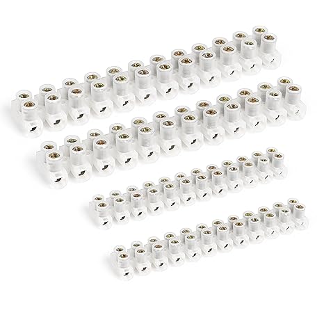 4 Pcs Wire Connectors, 3A, 15A Electrical Connectors, 12 Way White Terminal Block Strip, Electric Cable Connector Blocks Electrical Connecting, Wire Connectors for Lamps, Household Appliances