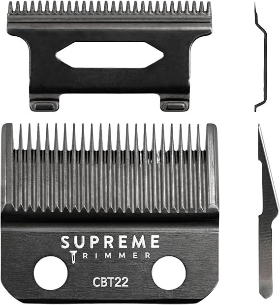 Supreme Trimmer DLC Coated Steel Replacement Blade CBT22 | Taper Blade for Recharge Clipper & Most Hair Clippers