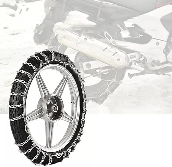 Reusable Anti Snow Chains,Portable Snow Tire Chain for Motorcycles,Emergency Snow Tire Chains Snow Tire Chains,Adjustable Anti Skid Tire Chains,Universal Tire Cable Belts for Motorcycles,Bicycles (A)