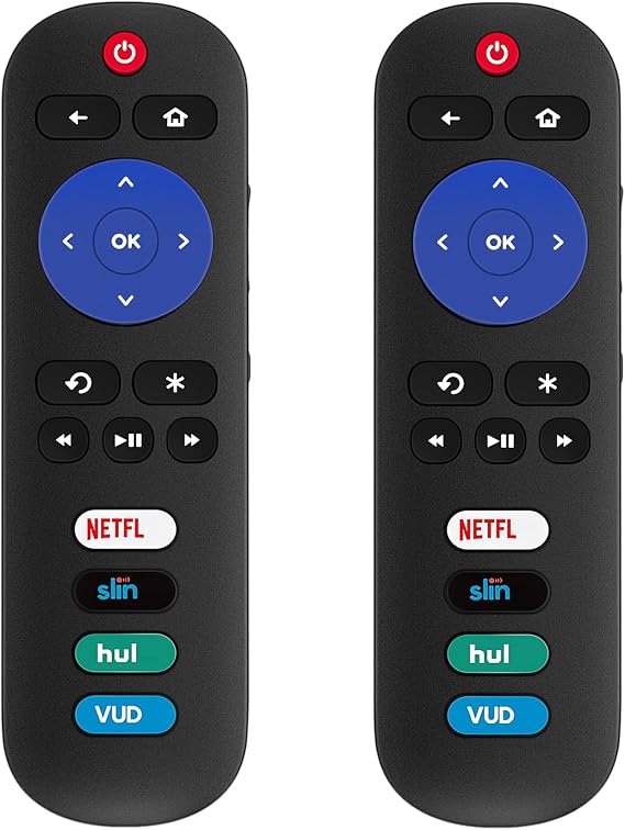 Pack of 2 Universal Replace Remote Applicable for TCL Roku TV
