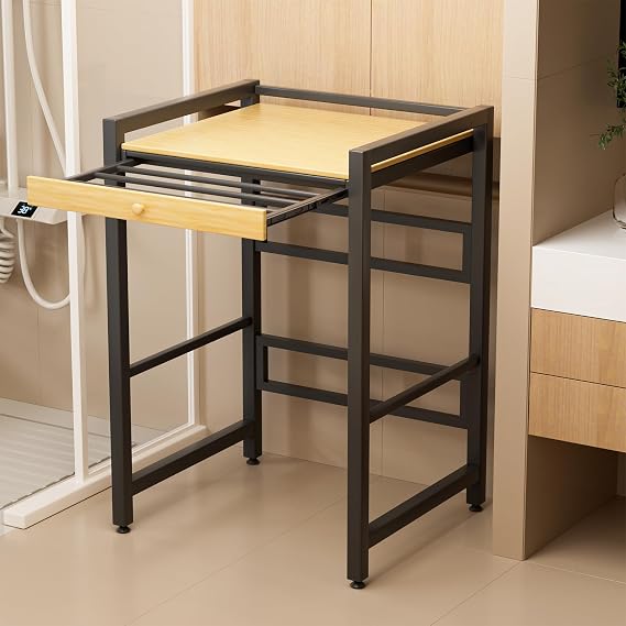 Over Washer Dryer Shelf Storage Rack, Washing Machine Stand Countertop Organizer, Laundry Storage Topper Cabinet for Tumble Dryers Drum Machine (Wooden Color)