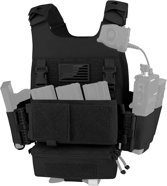 PETAC GEAR Low Profile MOLLE Vest Set for Men -Quick Release Tactical Elastic Cummerbund