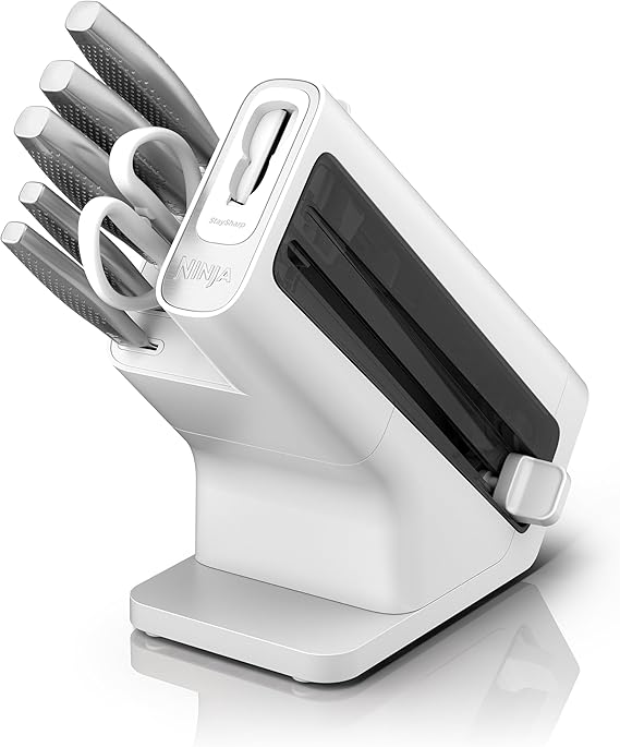 Ninja StaySharp K62006EUWH Knife Set White Stainless steel 6-piece knife set with integrated knife sharpener with kitchen and herb scissors
