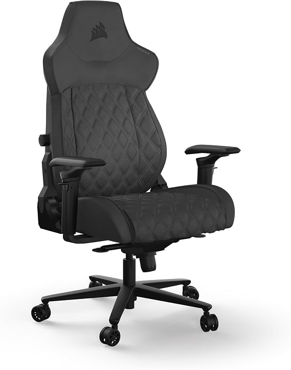Corsair TC500 LUXE Gaming Chair – Premium Breathable Fabric – Wide Seat – Five-Way Adjustable Armrests – Adjustable Built-in Lumbar Support – 90-135 Degree Recline – Shadow
