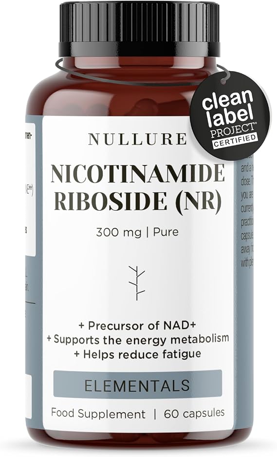 Nicotinamide Riboside (NR) 300mg | NMN Alternative | Nullure | 60 Caps. | Clean Label Certificate no additives| Third Party Tested | NAD precursor|Pure NR >99% Made in the EU