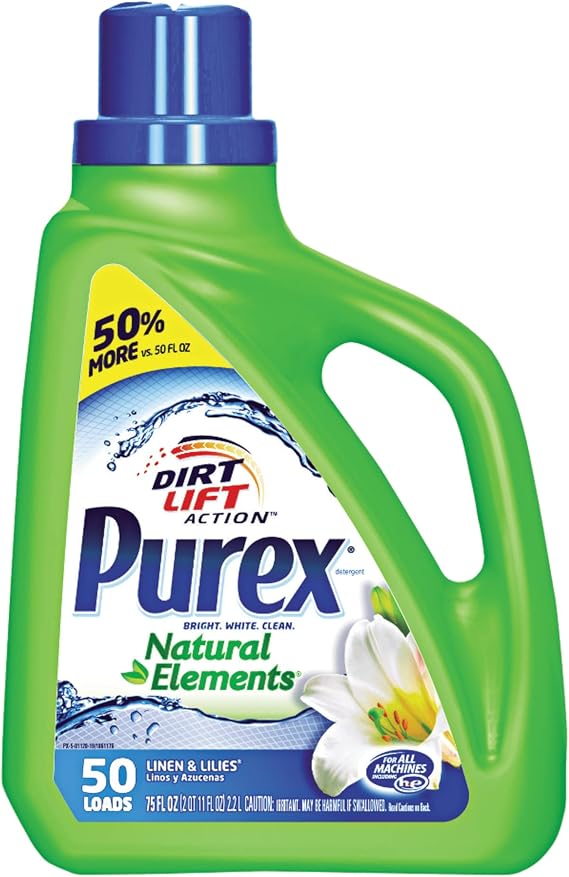Purex Ultra Natural Elements HE Liquid Detergent, Linen & Lilies, 75 Oz