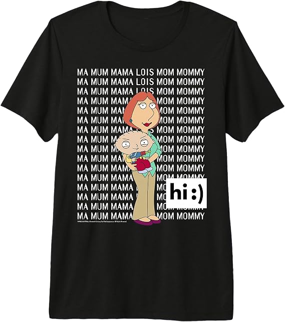 Family Guy Lois Stewie Ma Mum Mama Mom Big Chest Text Logo Premium Tri-Blend T-Shirt