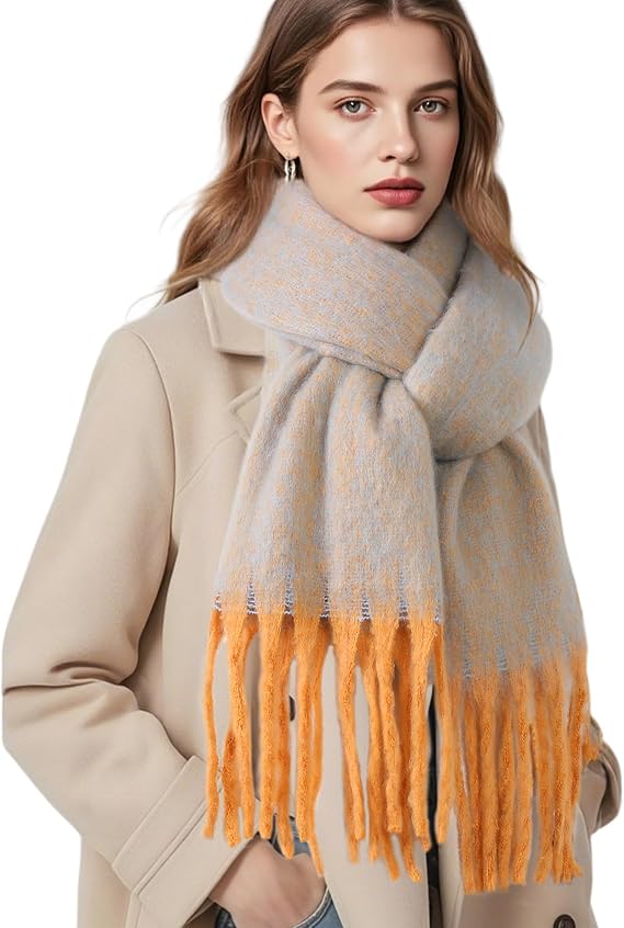 Winter Scarf for Women - Mohair Winter Scarf 91"16", Soft Warm Scarves