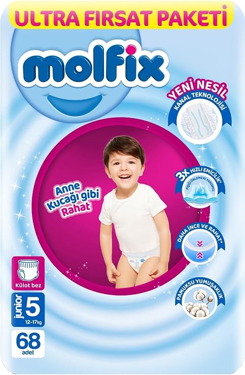 Molfix Panty Cloth Size 5 Junior Ultra Opportunity Pack 68 Pieces