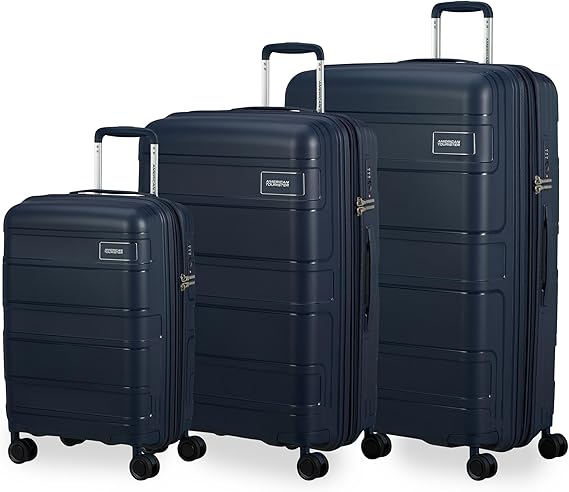 American Tourister Skymax - 3-piece Suitcase Set, Blue (Midnight Blue)