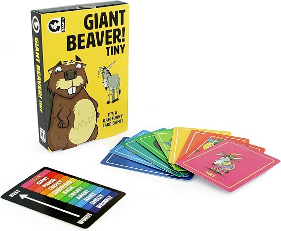 Ginger Fox Giant Beaver Tiny! Party Card Game | Hilarious Boasting Fun for Grown Up | Silly Wordplay | Great for Game Night with Friends | Naughty Nature Animal Fun Gift