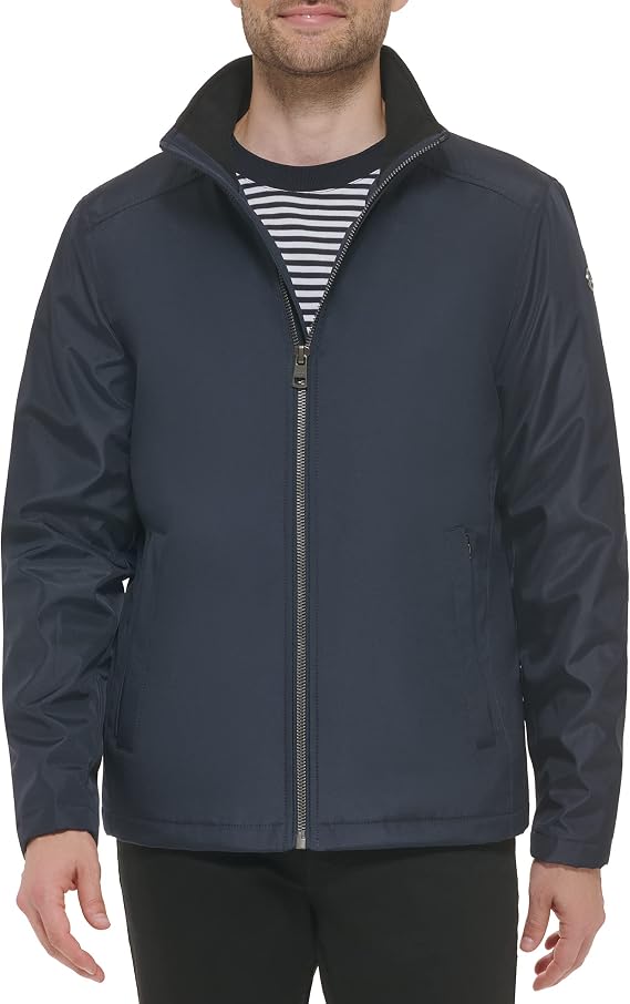 Calvin Klein Men's Stand Collar Poly Jacket