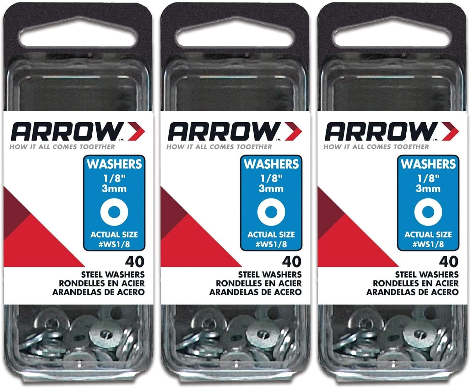 Arrow Fastener WS18 18 Steel Washers 40-Pack 3 Pack