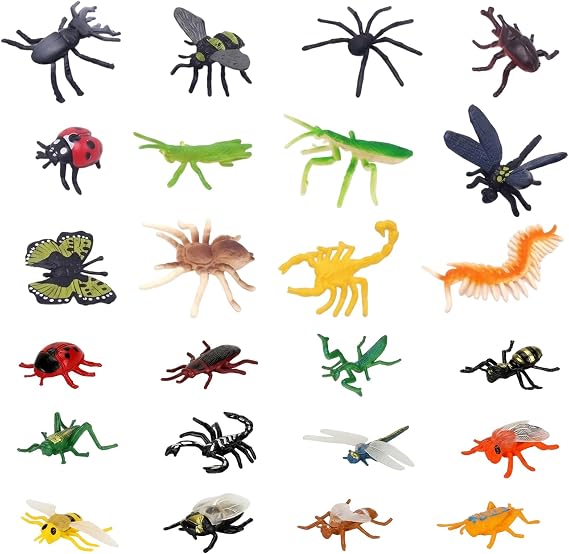 24PCS MiniBeasts Collection, Educational Insect Models, Detailed Bug Replicas, Nature Study Specimens, Miniature Insects, Science Learning Materials