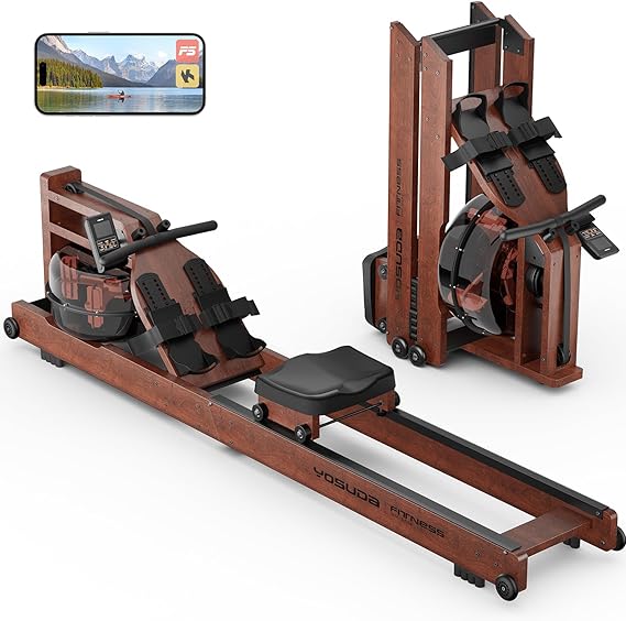 YOSUDA Water Rowing Machine Foldable for Home Use 5.8 Gal Large Water Tank