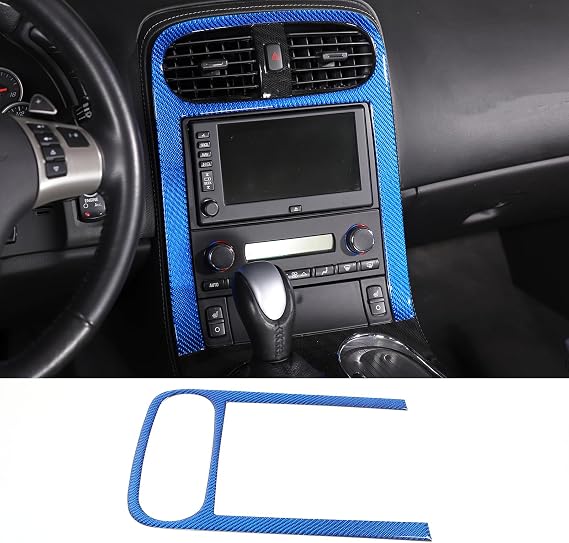 Dashboard Navigation Screen Panel Cover Trim for Chevy Corvette C6 2005-2013 Accessories, Dash Board Central Control Air Conditioning Cover Frame,