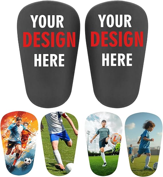 Custom Soccer Shin Guards Personalized with Photo or Logo, Lightweight Football Shin Pads with EVA Padding, Protective Shin Guards Gift for Youth & Adult Players