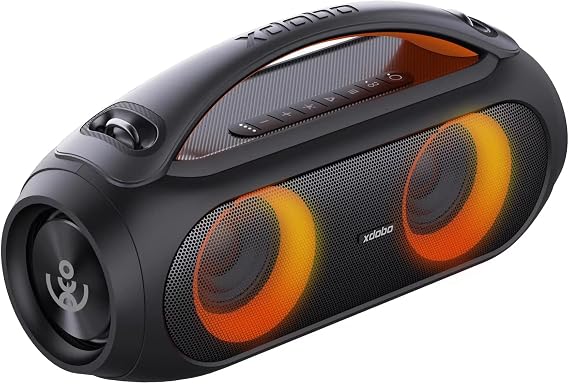 xdobo vibe plus Bluetooth Speaker with Deep Bass DSP Technology, Built-in Mic, Bluetooth, Dual Passive Radiator, Loud Audio, Mood Light, Waterproof, Wireless, Portable, Vibe Plus