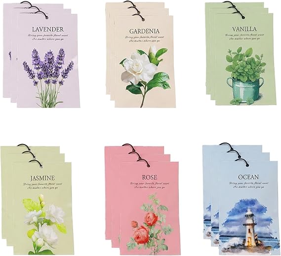 18PCS Wardrobe Fresheners, Drawer Freshener For Clothes, Scented Drawer Sachets With 6 Fragrances, Long-Lasting Aroma for Clothes Storage, Wardrobe Clothes, Suitcases and Car Interiors