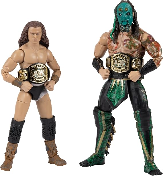 All Elite Wrestling UNRIVALED 2 Pack Jurassic Express - 6-Inch Luchasaurus and Jungle Boy Figures with Accessories -