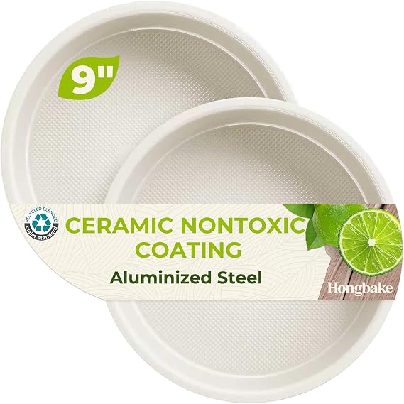 Aluminized Steel Round Cake Pans Set of 2, with Ceramic Nontoxic Coating