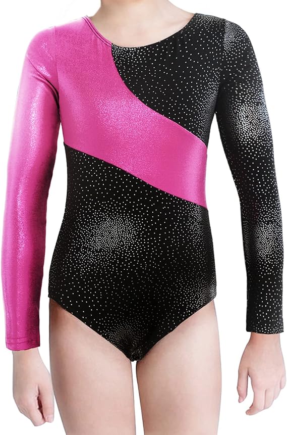 XiaoMoSha Gymnastics Leotards for Girls Long Sleeve/Sleeveless Dance Leotard Sparkle Ballet Dancewear for Kids 2-14 Years