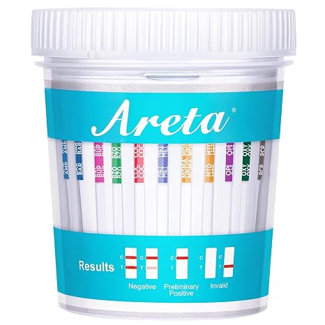 Areta Multi-Drug Test Cup: (50 Pack) at Home Drug Test Kit, Testing 14 Drugs AMP, BAR, BUP, BZO, COC, MDMA, MET, MTD, OPI 2000, OXY, PCP, PPX, TCA, THC 50 -#ACDOA-1144-50