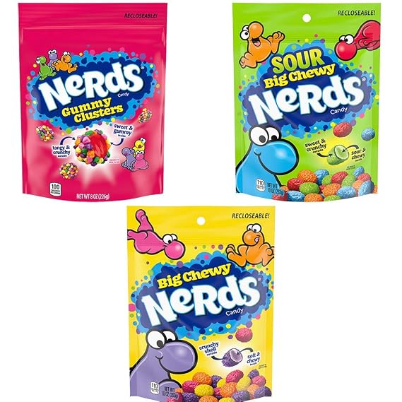 Nerds Variety Pack, Gummy Clusters, Big Chewy, Sour Big Chewy, Pack of 3