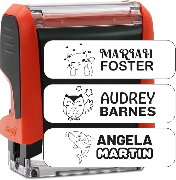 Custom Clothing Stamp | Personalized Fabric Stamp | Self Inking Stamp for Kids Clothing, Camp, School Uniforms | Custom Name Stamp | Clothing Name Stamp | Fabric Stamp | Camp Stamp