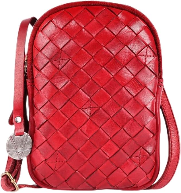 Genuine Leather Small Leather Crossbody Bags For Women Cell Phone Purse With Adjustable & Detachable Strap