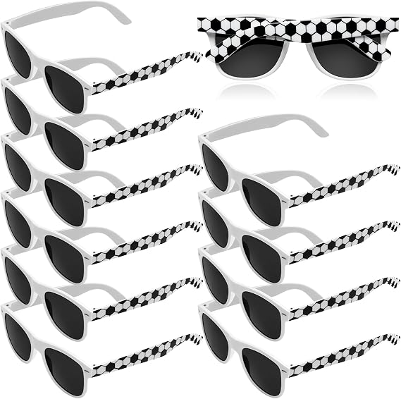 Pibupibu 12/24 Pack Soccer Sunglasses Party Favors Bulk, Soccer Goodie Bags Stuffers Fun Glasses Gifts for Team Coach