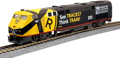 Kato USA Model Train Products HO GE P42 Amtrak Operation Lifesaver #203, Black, Yellow 37-6119
