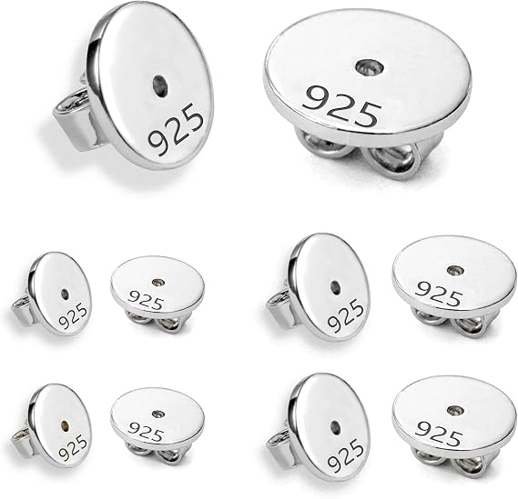 925 Sterling Silver Earring Backs for Studs Hypoallergenic Earring Backs for Droopy Ears Back for Heavy Earing Replacements4 Pairs