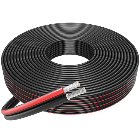 FIRMERST Solar Cable 2 x 6 mm² for Photovoltaic Systems Red Black 50 m