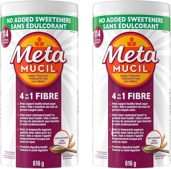 Metamucil 4-in-1 No Added Sweeteners Fibre Therapy, 2 x 114 doses