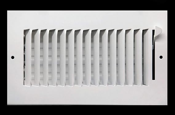 HVAC Premium 8" X 4" 1-Way AIR Supply Grille - Vent Cover & Diffuser - Flat Stamped Face - White [Outer Dimensions: 9.75"w X 5.75"h]