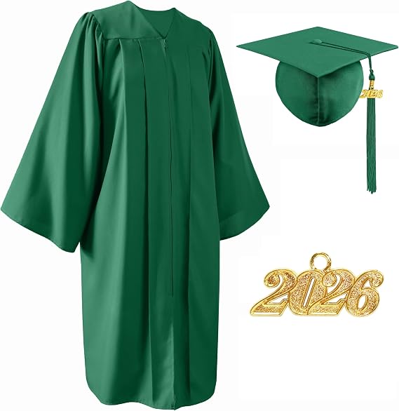 Matte Graduation Cap and Gown Set 2026 for High School and College | Adult unisex style,For a comfortable graduations and ceremonial events,Breathable,lightweight & durable