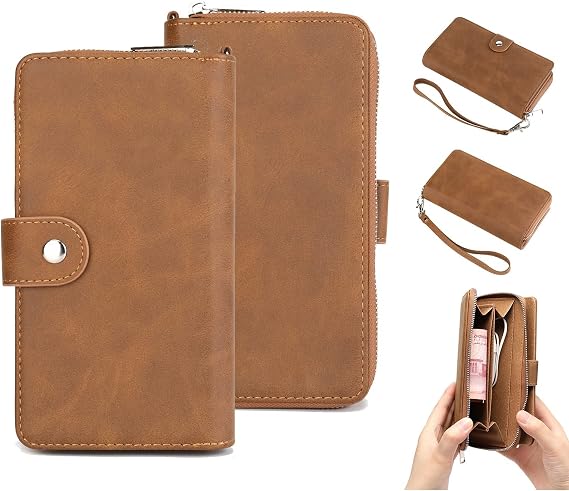 K-S-Trade Protective Case For Sharp Aquos R5G 2in1 Mobile Phone Wallet Case Compatible With Sharp Aquos R5G Protective Cover Bumper Pouch Bookstyle Brown (1x)