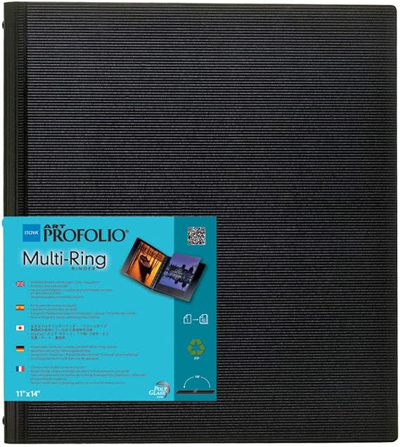 ITOYA RB-11-14 Itoya RB1114 Multi-Ring Binder, Refillable, 11 inch x 14 inch, Black, Black, 11x14
