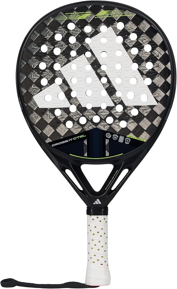 adidas Cross IT CTRL 3.4 Racket - Black Grey, Round Shape, EVA High Memory Foam, aluminized Carbon 15K