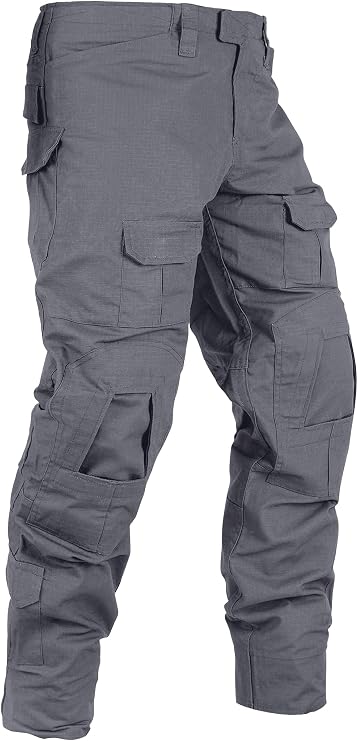 Tactical Camo Cargo Pants for Men - Outdoor Hiking Ripstop Work Pants with Multi Pockets - No Belt, No Kneepad