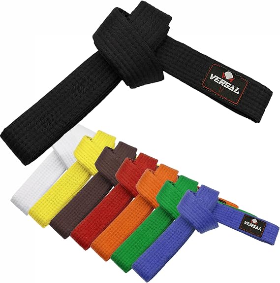 VERSAL Martial Arts Karate Belt, 100% Cotton Professional Training Grading Ranking Belts for Judo, Bjj, Taekwondo, Jiu Jitsu Coloured Belt