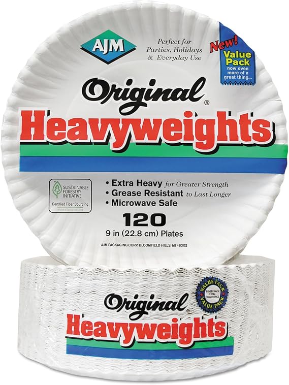 AJM Packaging Plate,Paper,Hvyweight,9-Inch,We (OH9AJBXWH)