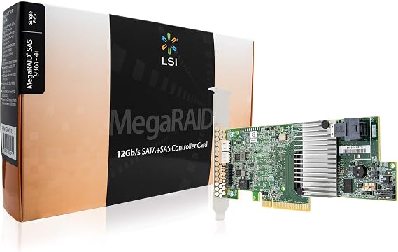 LSI Logic LSI LSI00415 MegaRAID SAS 9361-4i 4-Port 12Gb/s SAS+SATA PCI-Express 3.0 Low Profile RAID Controller, Single